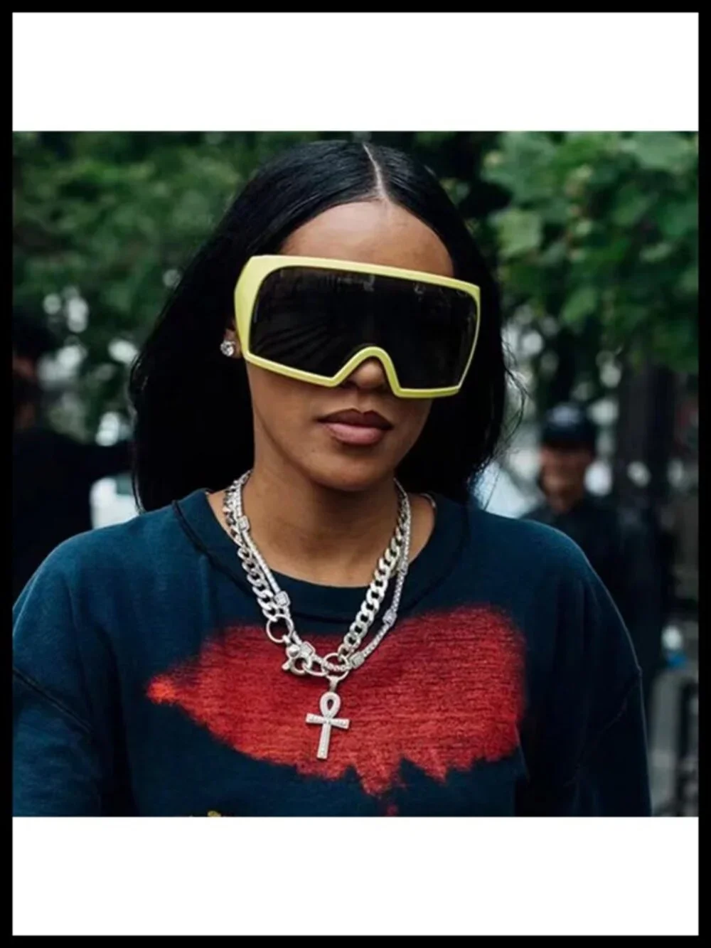 Oversized Wraparound Sunglasses Shield Rave Trendy Anti-UV